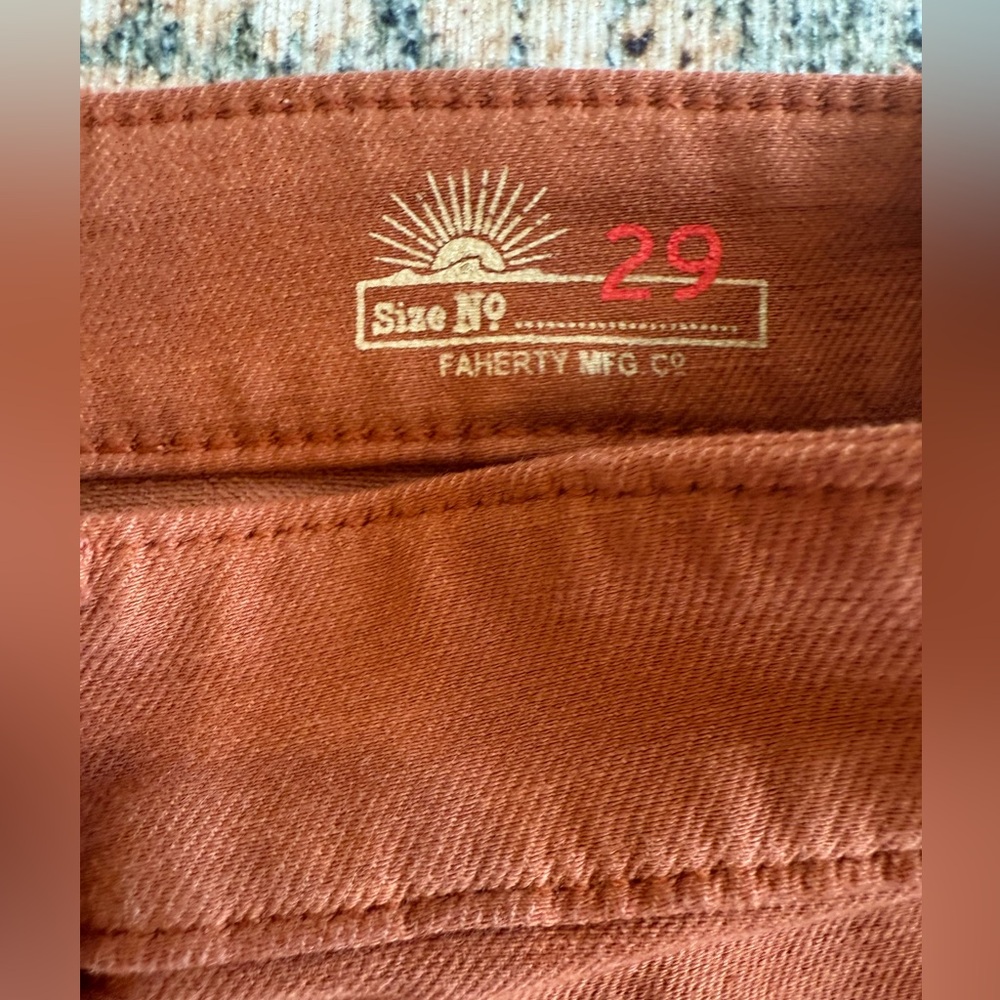 Faherty Pumpkin Stretch Terry Patch Pocket Pants - image 5